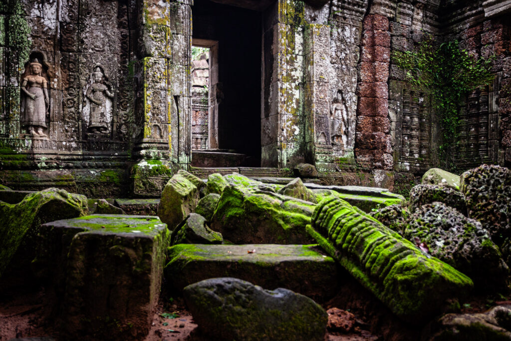 Temple of Angkor in the rainy season
